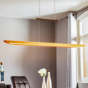 Elobra Lampă pendul LED Colombia XL, stejar natur, reglabil, Lemn, Camera de zi / sufragerie, Lemn, Modern