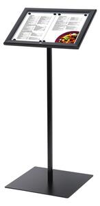 Menuboard cu vitrina 2 x A4, negru