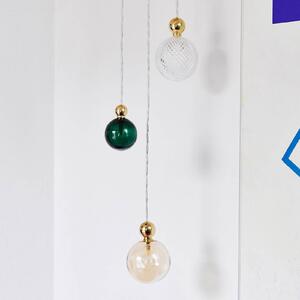 EBB & FLOW Uva M Lampă suspendată Ball auriu verde efeu, reglabil, Verde, Camera de zi / sufragerie, Sticlă, Scandinavă