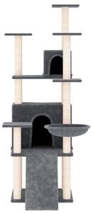 Ansamblu de pisici, stâlpi din funie sisal, gri închis, 154 cm
