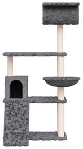 Ansamblu de pisici, stâlpi din funie sisal, gri închis, 131 cm