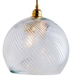 EBB & FLOW Lampă suspendată Rowan auriu/cristal Ø 28 cm, reglabil, Transparent, Camera de zi / sufragerie, Sticlă, Scandinavă