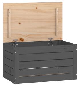 Cutie de depozitare, gri, 59,5x36,5x33 cm, lemn masiv de pin