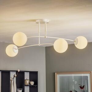 EMIBIG LIGHTING Plafonieră Pregos 4, 4 becuri, alb, reglabil, Alb, Hol, Metal, Modern