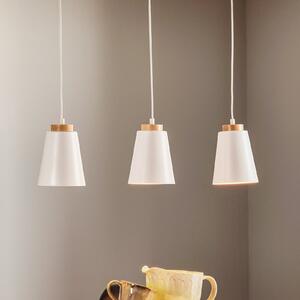 EMIBIG LIGHTING Lampă suspendată Bolero 3, 3 becuri, alb, reglabil, Alb, Camera de zi / sufragerie, Metal, Modern