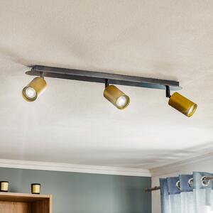EMIBIG LIGHTING Spot de tavan Zen 3 cu spoturi, negru-auriu, reglabil, Negru, Camera de zi / sufragerie, Metal, Modern