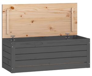 Cutie de depozitare, gri, 89x36,5x33 cm, lemn masiv de pin
