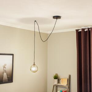 EMIBIG LIGHTING Lampă suspendată Glassy, decent, negru, grafit, sticlă, 14cm, reglabil, Negru, Camera de zi / sufragerie, Sticlă, Modern, glob