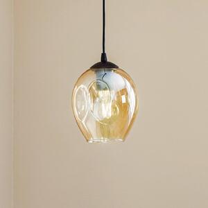 EMIBIG LIGHTING Lampă suspendată Starla cu 1 bec, abajur din sticlă chihlimbar, reglabil, Maro / Rugină, Camera de zi / sufragerie, Sticlă, Modern