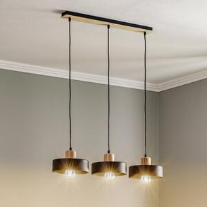 EMIBIG LIGHTING Lampă suspendată Tako, 3 becuri, negru, reglabil, Negru, Camera de zi / sufragerie, Metal, Modern