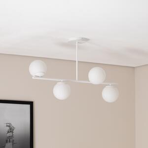 EMIBIG LIGHTING Plafonieră Kabo, 1 braț, alb, 4 becuri, reglabil, Alb, Camera de zi / sufragerie, Sticlă, Modern