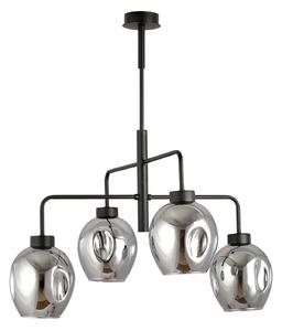 EMIBIG LIGHTING Lampă suspendată Lukka, 4 becuri, negru/grafit, reglabil, Negru, Camera de zi / sufragerie, Metal, Modern