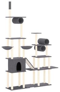 Ansamblu de pisici, stâlpi din funie sisal, gri închis, 279 cm