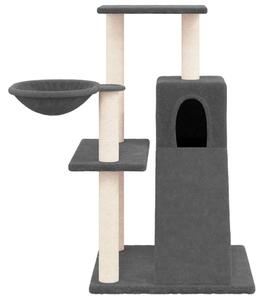 Ansamblu pisici cu stâlpi din funie sisal, gri închis, 82 cm