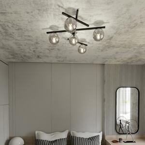 EMIBIG LIGHTING Plafonieră Smart, negru/grafit, 5 becuri, reglabil, Negru, Camera de zi / sufragerie, Metal, Modern