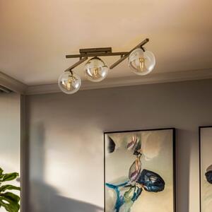 EMIBIG LIGHTING Plafonieră Smart, negru/grafit, 3 becuri, reglabil, Negru, Camera de zi / sufragerie, Metal, Modern