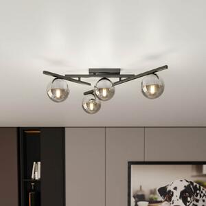 EMIBIG LIGHTING Plafonieră Smart, negru/grafit, 4 becuri, reglabil, Negru, Camera de zi / sufragerie, Metal, Modern