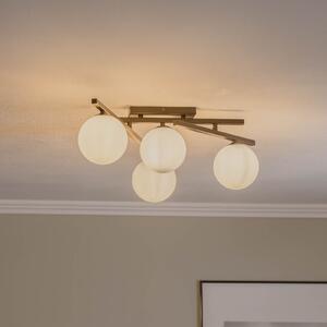 EMIBIG LIGHTING Plafonieră Smart, negru/opal, 4 becuri, reglabil, Negru, Camera de zi / sufragerie, Metal, Modern