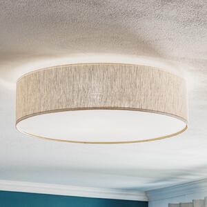 Eko-Light Plafonieră Leano, gri, țesătură de in, Ø 50 cm, reglabil, Gri, Camera de zi / sufragerie, Țesătură / Textil, Modern