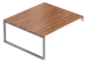 Post de lucru Creator 180 x 160 cm, baza gri, 1 picior, nuc