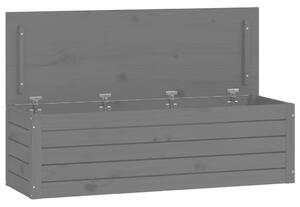 Cutie de depozitare, gri, 109x36,5x33 cm, lemn masiv de pin