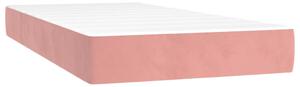 Saltea de pat cu arcuri, roz, 90x200x20 cm, catifea
