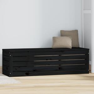 Cutie de depozitare, negru, 109x36,5x33 cm, lemn masiv de pin