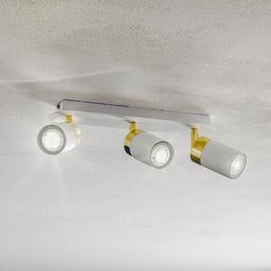 Eko-Light Spot de tavan Joker, alb/auriu, 3 becuri, reglabil, Alb, Camera de zi / sufragerie, Metal, Modern, Plafon semicircular cu spațiere