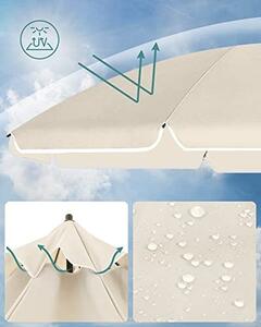 Umbrela de plaja, Songmics, Natural, 160x206 cm
