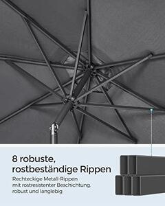 Umbrela pentru terasa, Songmics, Gri, 300x240 cm