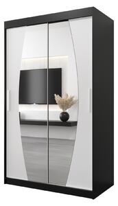 Dulap de haine 120 cm Eclipse (Negru mat + Alb mat). 1063389