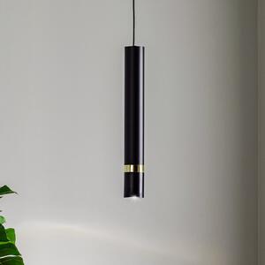 Eko-Light Lampă suspendată Joker, negru/auriu, 1 bec, reglabil, Negru, Camera de zi / sufragerie, Metal, Modern