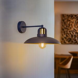 Eko-Light Aplică de perete Felix, albastru/auriu, reglabil, Albastru, Camera de zi / sufragerie, Metal, Design industrial