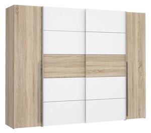 Dulap cu 4 usi Verzo stejar alb melamina 270.5x61x210.5 cm