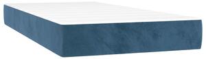 Saltea de pat cu arcuri, albastru închis, 80x200x20 cm, catifea