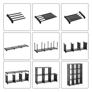 Raft de depozitare, Songmics, Negru, 105x30x140 cm