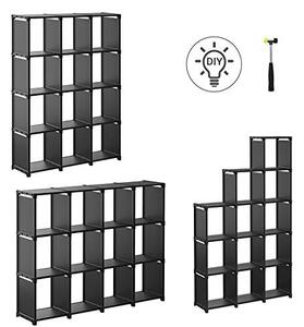 Raft de depozitare, Songmics, Negru, 105x30x140 cm