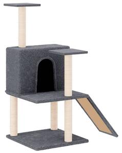 Ansamblu de pisici, stâlpi din funie sisal, gri închis, 109 cm