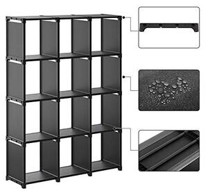 Raft de depozitare, Songmics, Negru, 105x30x140 cm