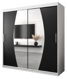 Dulap de haine 200 cm Eclipse (Alb mat + Negru mat). 1063428