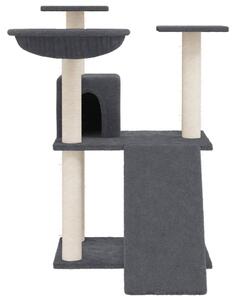 Ansamblu pisici cu stâlpi din funie sisal, gri închis, 83 cm