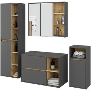 Set mobilier baie Vambos luxe (grafit + stejar artizanal). Promo -19%. 1152132