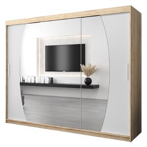 Dulap de haine 250 cm Eclipse (Stejar sonoma + Alb mat). 1063452