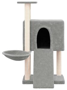 Ansamblu de pisici, stâlpi din funie sisal, gri deschis, 96 cm