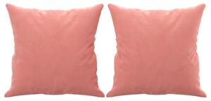 Perne decorative, 2 buc., roz, 40x40 cm, catifea