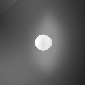 Fabbian Lumi Sfera aplică perete de sticlă, Ø 9 cm, reglabil, Alb, Camera de zi / sufragerie, Sticlă, Design, Perete rotund