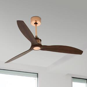 FARO BARCELONA Ventilator de tavan Just Fan, Ø 128 cm, cupru-nuc, Lemn, Camera de zi / sufragerie, Plastic, Modern