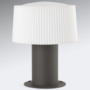 FARO BARCELONA Lampă cu postament Muffin, abajur striat, 25,9 cm, Negru, Metal, Modern