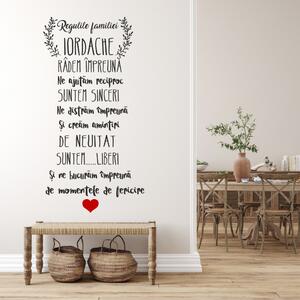 Sticker perete Regulile familiei X-ulescu
