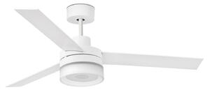 FARO BARCELONA Ventilator tavan Ice LED Remote difuzor alb/lemn, Alb, Camera de zi / sufragerie, Lemn, Modern